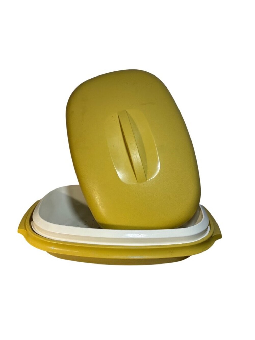 Tupperware Microwave Vegtable Rice Steamer Set of 3 Harvest Gold 1273-4